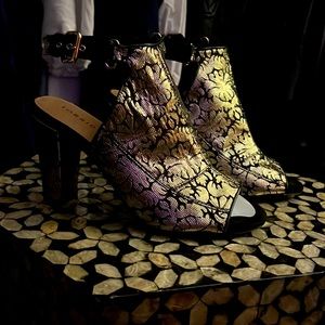 Torrid new gold and black block heels